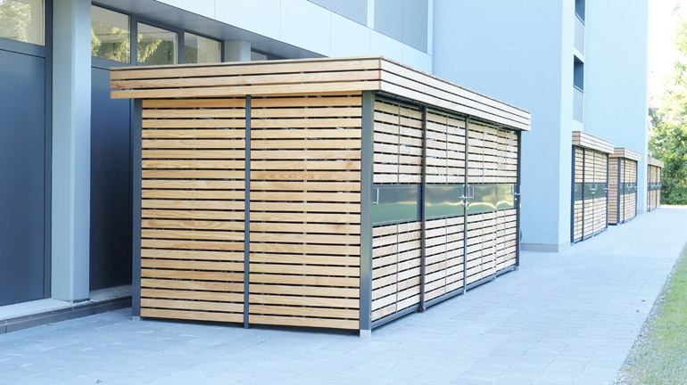 Fahrradeinhausung aus Holz